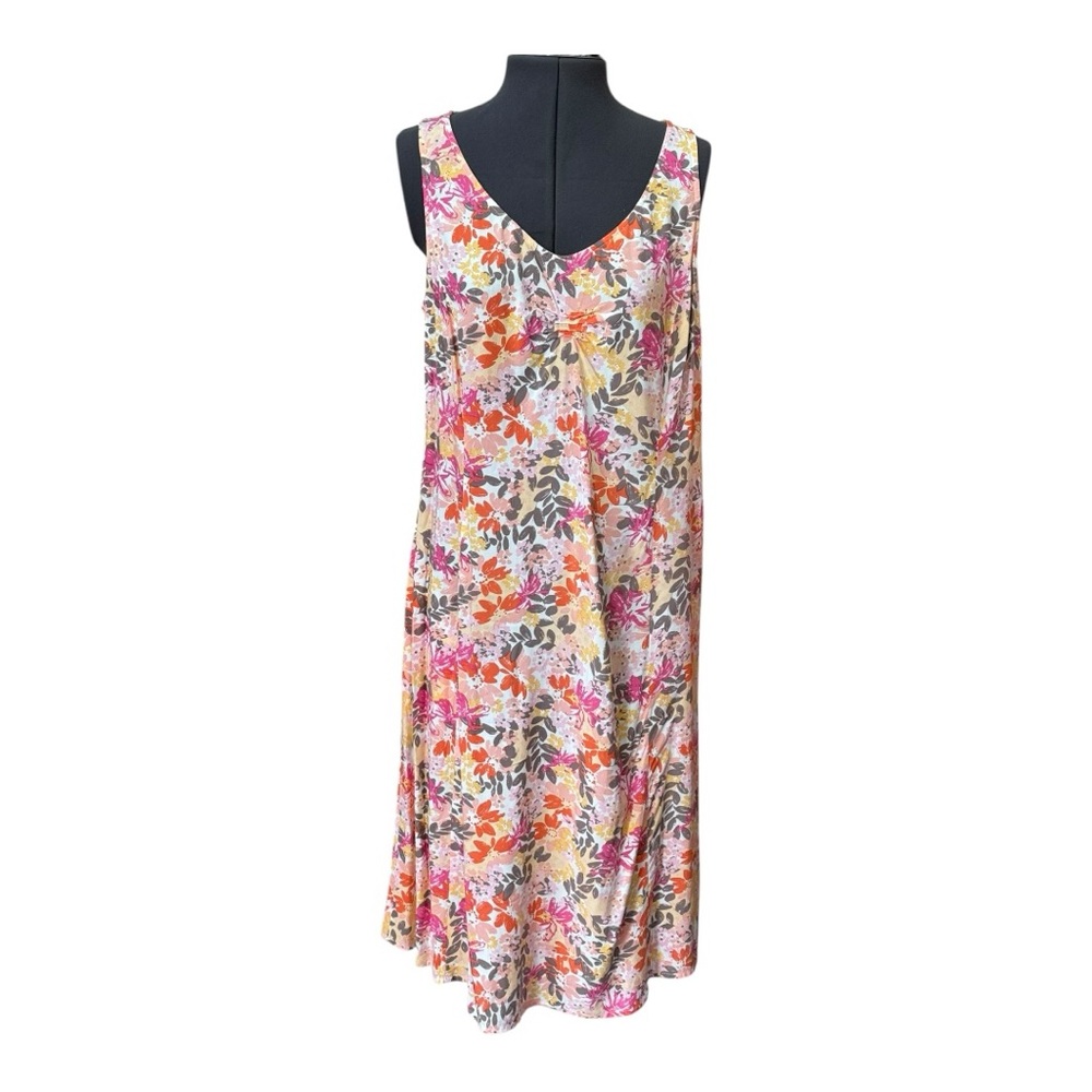J. Jill Gathered Center Light Rayon Sleeveless Dress with Pockets